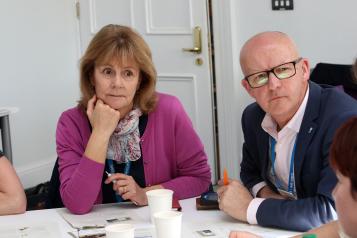 man and woman in business meeting, cornwall