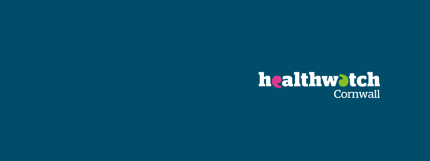 Healthwatch Cornwall logo on blue background